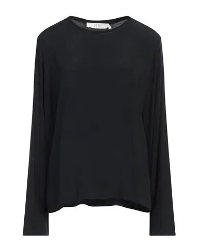 19.70 Nineteen Seventy Woman T-shirt Black Size L Acetate, Silk, Viscose, Elastane In Black