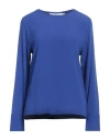 19.70 Nineteen Seventy Woman T-shirt Blue Size S Acetate, Silk, Viscose, Elastane
