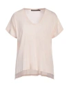 19.70 Nineteen Seventy Woman T-shirt Light Pink Size 8 Cotton