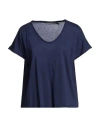 19.70 Nineteen Seventy Woman T-shirt Navy Blue Size 6 Cotton In Navy Blue