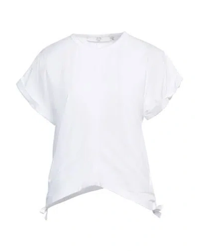 19.70 Nineteen Seventy Woman T-shirt White Size Xs Cotton, Elastane
