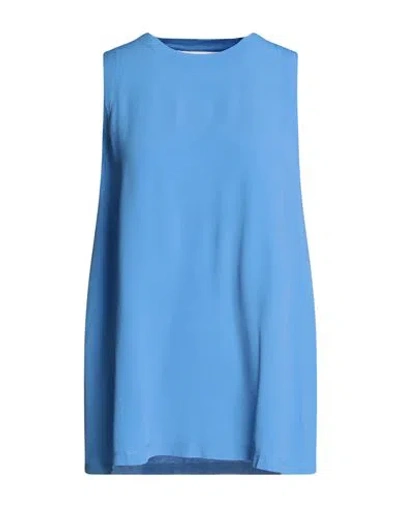 19.70 Nineteen Seventy Woman Top Azure Size M Lyocell, Cotton In Blue