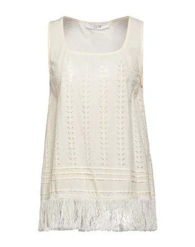 19.70 Nineteen Seventy Woman Top Beige Size 2 Cotton