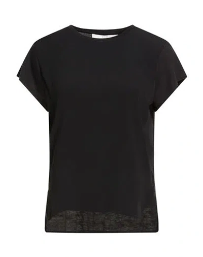 19.70 Nineteen Seventy Woman Top Black Size M Lyocell, Cotton, Acetate, Silk