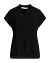 19.70 Nineteen Seventy Woman Top Black Size M Tencel Lyocell, Cotton In Black