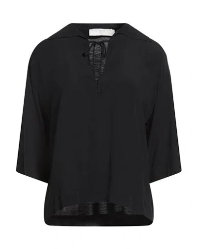 19.70 Nineteen Seventy Woman Top Black Size Xs Lyocell, Cotton, Acetate, Silk