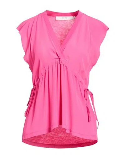 19.70 Nineteen Seventy Woman Top Fuchsia Size L Lyocell, Cotton, Silk In Pink