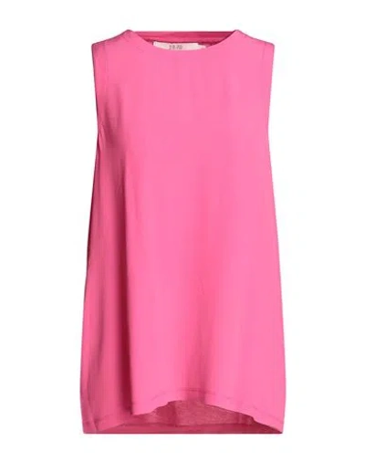 19.70 Nineteen Seventy Woman Top Fuchsia Size M Lyocell, Cotton In Pink