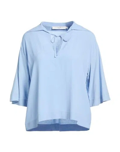 19.70 Nineteen Seventy Woman Top Light Blue Size L Lyocell, Cotton, Acetate, Silk