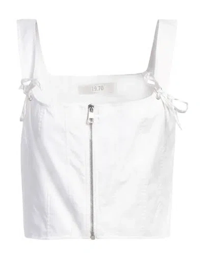 19.70 Nineteen Seventy Woman Top White Size 8 Cotton