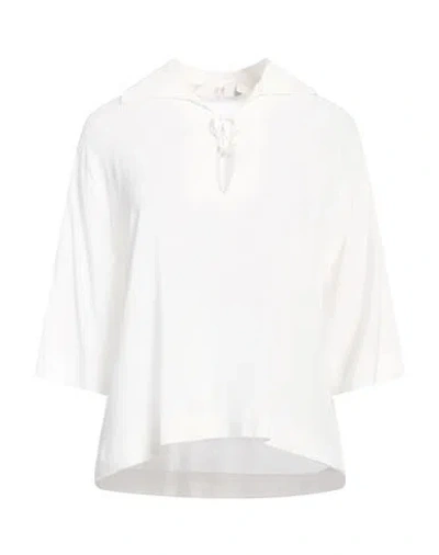 19.70 Nineteen Seventy Woman Top White Size M Lyocell, Cotton, Acetate, Silk