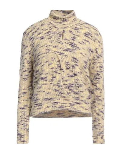 19.70 Nineteen Seventy Woman Turtleneck Mustard Size L Acrylic, Polyamide, Mohair Wool, Wool, Elasta In Yellow
