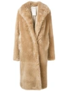 STELLA MCCARTNEY FAUX-FUR MIDI COAT