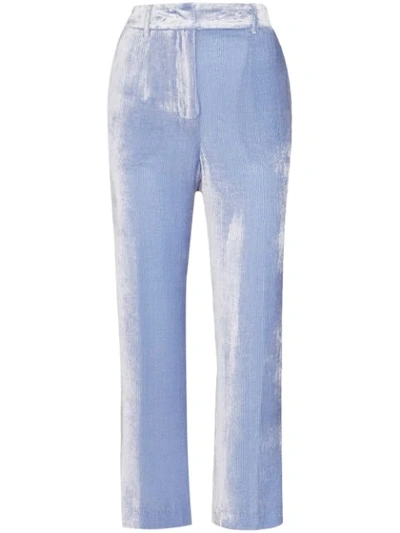 Sies Marjan Willa Silk And Cotton-blend Corduroy Pants In Blue