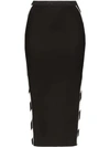 Off-white Diagonal Stripe Athletic Midi Skirt In Black