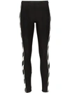 Off-white Diagonal Stripe Athletic Leggings In Black