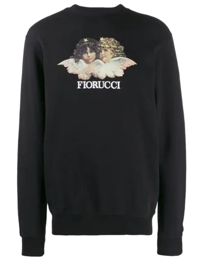 Fiorucci Womens Black Angels Logo-print Organic-cotton Sweatshirt L