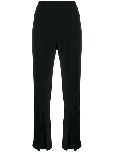 Roland Mouret Salthill Pleated Crepe Kick-flare Trousers In Black