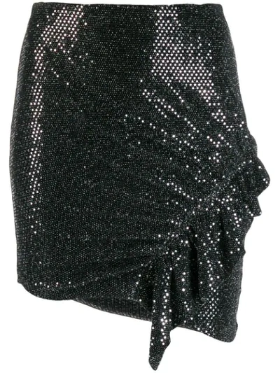Iro Lilie Sequin Ruffle Mini Skirt In Black