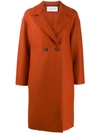 Harris Wharf London Double-breasted Coat In Orange