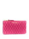 MIU MIU MATELASSÉ LEATHER ZIPPED POUCH