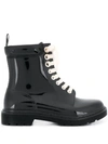 SERGIO ROSSI LACE UP BOOTS