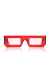 Jacquemus Rectangle-frame Sunglasses In Red