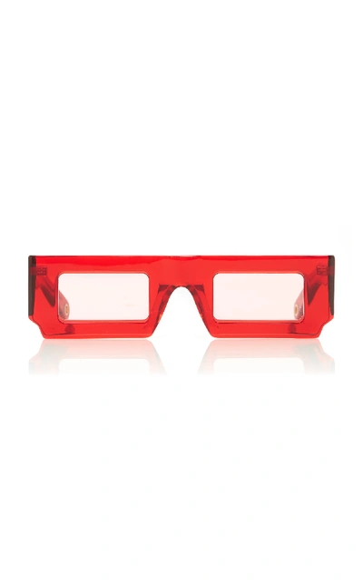 Jacquemus Rectangle-frame Sunglasses In Red