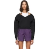 ALEXANDER WANG T ALEXANDERWANG.T BLACK CROPPED BI-LAYER V-NECK jumper