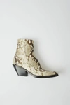 ACNE STUDIOS Snake print boots Off white