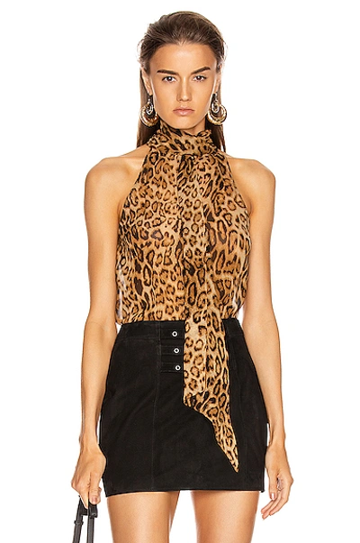 Nili Lotan Alameda Leopard-print Silk-chiffon Blouse In Leopard Print