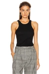 Totême 'espera' Black U Neck Rib Tank Top In Stretch Cotton Woman Toteme In Black
