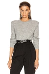 ISABEL MARANT ISABEL MARANT FLORA SWEATER IN GRAY,ISAB-WK79