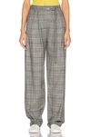 PROENZA SCHOULER PROENZA SCHOULER PLAID EXAGGERATED PLAID PANT IN BLACK,GRAY,PLAID,PROE-WP27