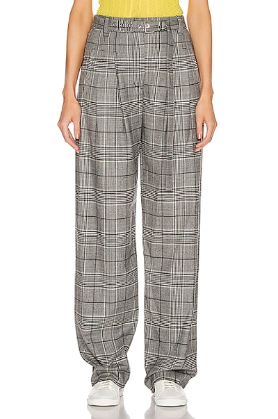 Proenza Schouler Plaid Exaggerated Plaid Pant In Black,gray,plaid In Black & White