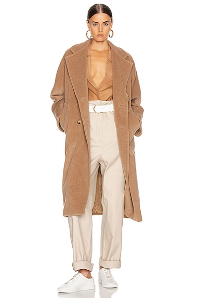 Max Mara Madame Belted Wool And Cashmere Coat In Beige