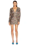 Attico Balloon Sleeve Sequinned Mini Dress In Multicolor