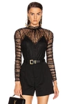 JONATHAN SIMKHAI JONATHAN SIMKHAI LACE BODYSUIT IN BLACK,JSIM-WS146