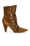 Gianvito Rossi Textured Lace-up Ankle Boots In Brown