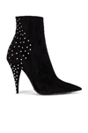 Saint Laurent Kiki Zip Stud Booties In Black