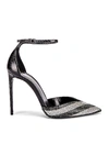 SAINT LAURENT ZOE CRYSTAL ANKLE STRAP HEELS,SLAU-WZ484