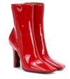 VETEMENTS BOOMERANG PATENT LEATHER ANKLE BOOTS,P00404985