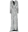 GALVAN STARDUST STRIPED SEQUINED GOWN,P00390416