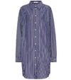 BALENCIAGA OVERSIZED STRIPED COTTON SHIRT DRESS,P00402799