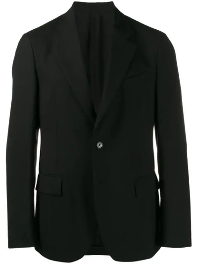 Versace Packable Stretch Wool Travel Jacket In Black