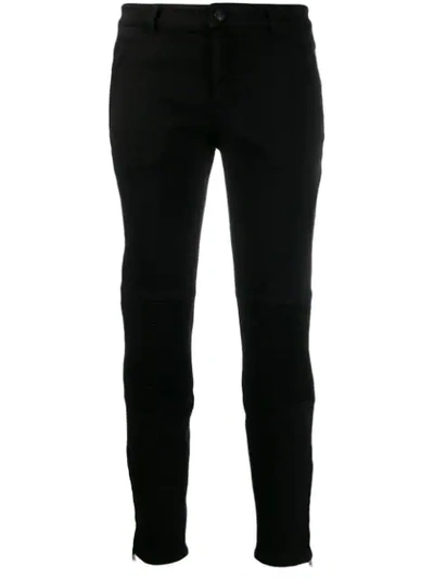 N°21 Nº21 Ribbed Cropped Jeans - 黑色 In Black