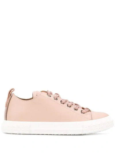 Giuseppe Zanotti Leather Blabber Low-top Sneakers In Pink