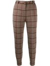 PINKO CROPPED CHECKED TROUSERS