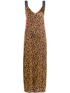 Marcelo Burlon County Of Milan Leopard-print Slip Dress In Brown