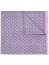 Gucci Gg Jacquard Pattern Knitted Scarf In Purple